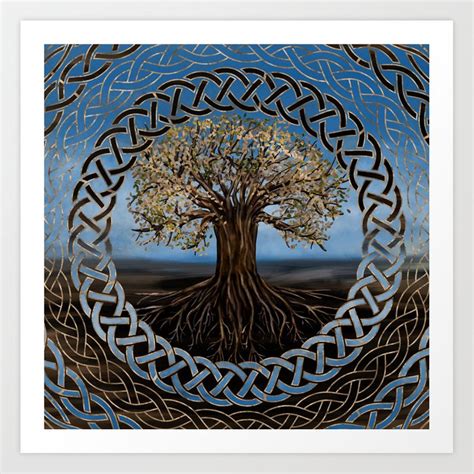 Tree Of Life Yggdrasil Drawing Art Print By Creativemotions Society6