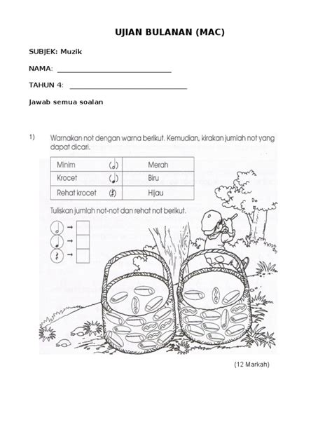 Pendidikan muzik soalan objektif 1 pendidikan muzik 6 7 8 9 10 namakan alat perkusi yang ditunjukan dalam gambar di bawah : Soalan Muzik Tahun 4 Edit Mac