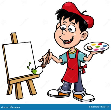 Cartoon Artist Boy Stock Vector Illustration Of Character 36211596
