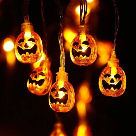 Pumpkin String Lights With Clear Bulb Backyard Halloween Lights Vintage