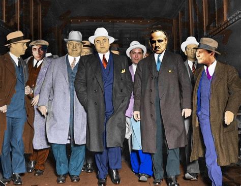 Al Capone And The Godfather Fantasy Art Photogangster Color Photo