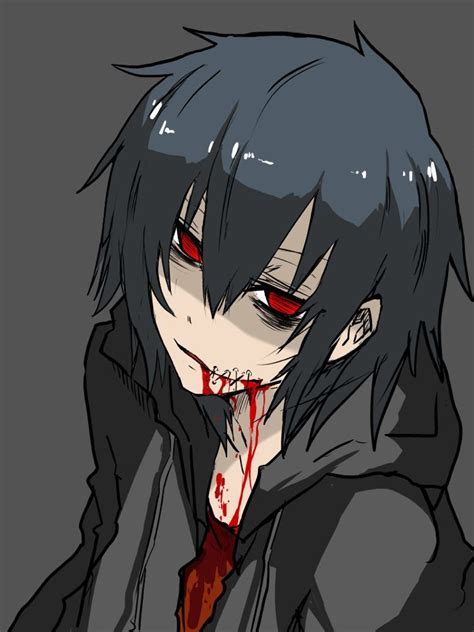 Bloody Anime Boy Dark Bloody Crazy Pain Gore Guro Animes Art