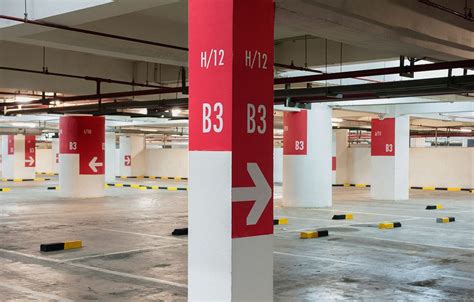 Graphic Design And Colour Schemes As Applied On Columns On All Parking