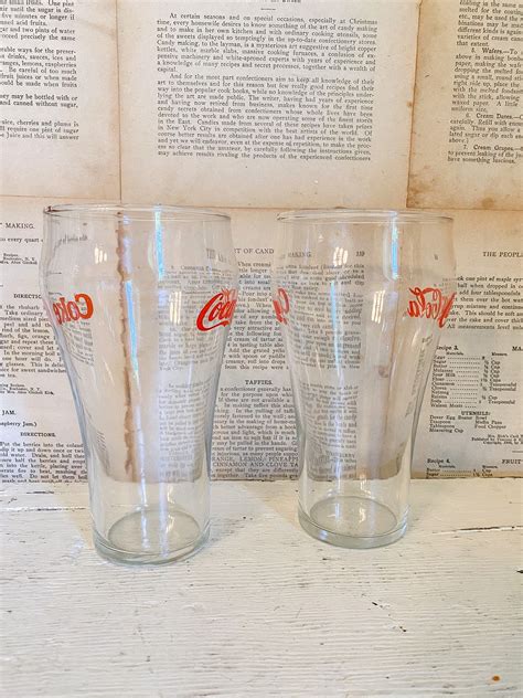 Set Of 2 Vintage Coca Cola Glasses Kitchen Decor Vintage Etsy