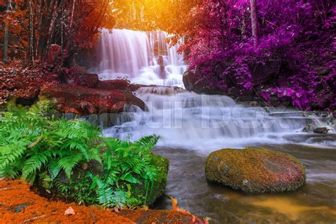 Beautiful Waterfall In Rainforest At Phu Tub Berk Mountain Phetchabun