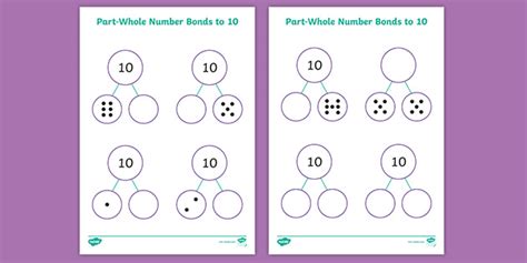 👉 Part Whole Number Bonds To 10 Activity Teacher Made