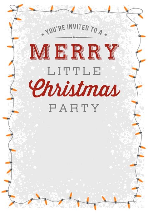 Add your own text, images or company logo to our festive holiday templates. A Merry Little Party - Free Printable Christmas Invi ...