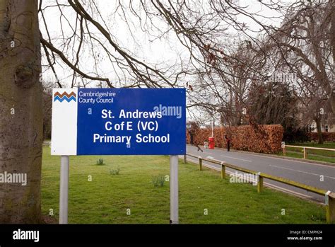 St Andrews C Of E Primary School Sign Soham Village Cambridgeshire Uk
