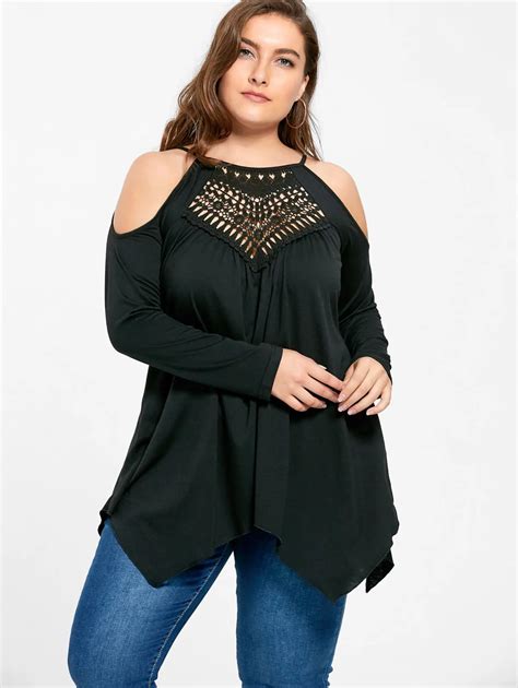Aliexpress Com Buy Gamiss Sexy Cold Shoulder Tops Long Sleeve Hollow