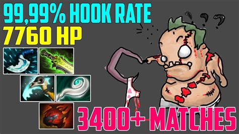 9999 Hook Rate Pudge Mid 32 Kills 7760 Hp 3400 Matches Dota 2