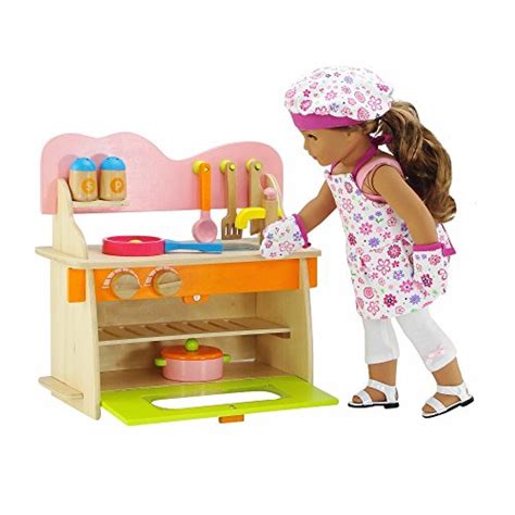 Emily Rose 18 Inch Doll Kitchen Set With Baking Oven Stove Sink And