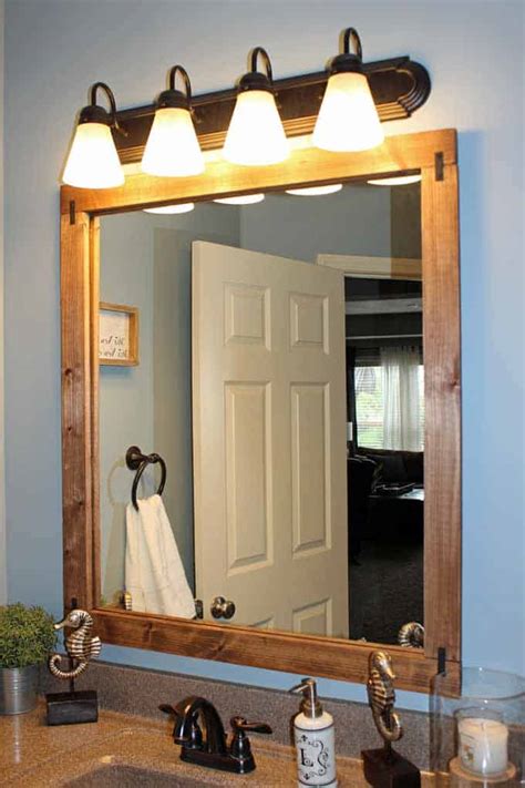 How To Build A Diy Frame To Hang Over A Bathroom Mirror ⋆ Love Our Real