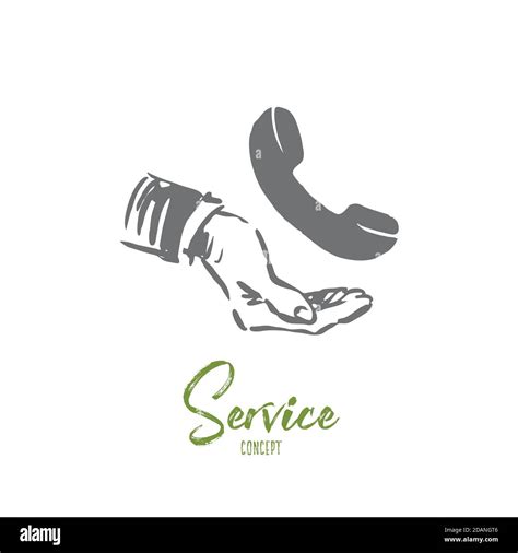 Service Customer Business Support Call Center Concept Hand Drawn