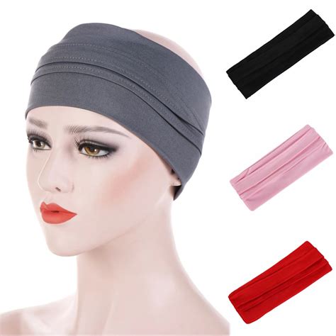 Women Elastic Headband Solid Color Headband Stretch Hairband Wash Face