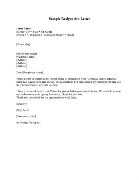 resignation letters  notice beautiful  simple resign letter
