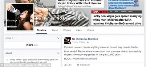 No Hymen No Diamond Male Activist Facebook Group Mocked Daily