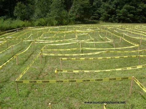 Great Idea For Making A Maze For The Kids Wooden Stakes And Caution