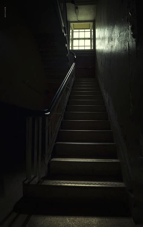 Dark Stair Servants Staircase Inside A Large Abandoned