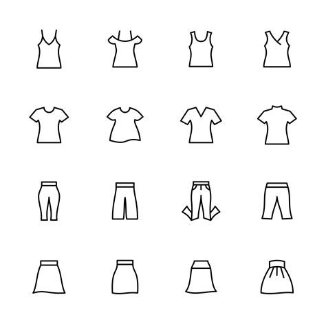 Casual Womens Clothes Icon Set 1181640 Vector Art At Vecteezy