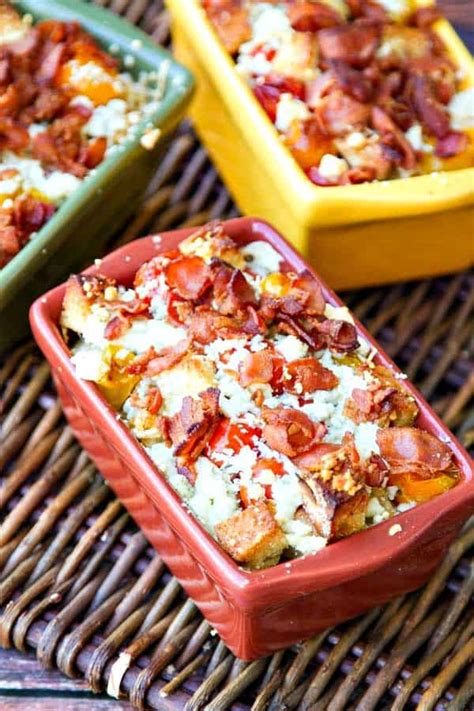 Bread And Tomato Au Gratin Recipe With Bacon And Blue Cheese