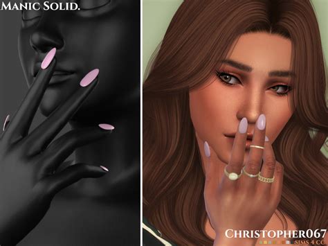 The Sims Resource Manic Nails Solids Sims 4 Nails Sims Sims 4