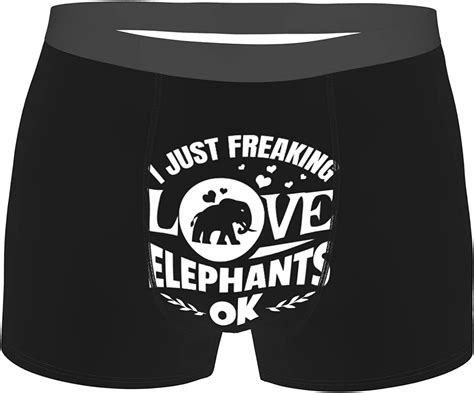 I Love Elephants Mens Underwear Sexy Boxer Shorts Loose Fit Boxer