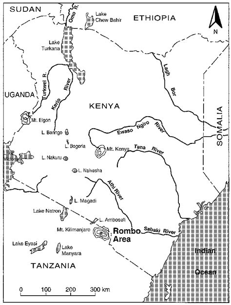 Map Of Kenya Showing The Rombo Area Southern Kenya Where Fieldwork