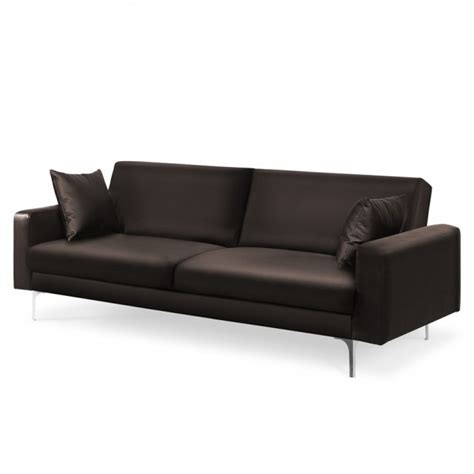 Sbkk 9006 Sofa Bed Leather Dark Brown Metal Frame 01 