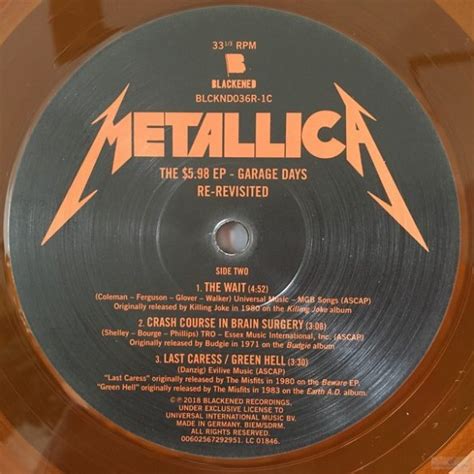 Metallica The 598 Ep Garage Days Re Revisited Remaster
