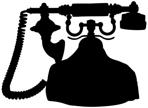 Onlinelabels Clip Art Vintage Style Telephone Silhouette