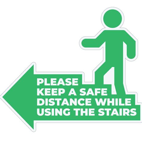 Please Keep A Safe Distance Stairs Floor Decal Plum Grove