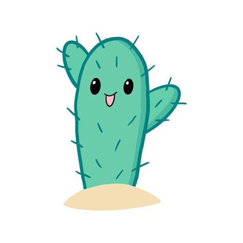 Cute Kawaii Cactus Vector Illustration 10962809 Vector Art At Vecteezy