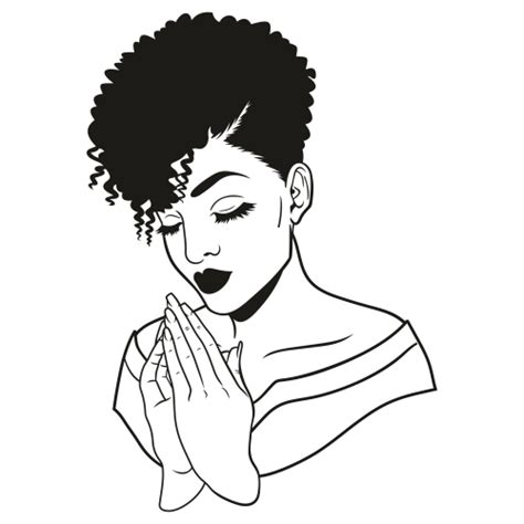 Afro Woman Praying God Svg Free