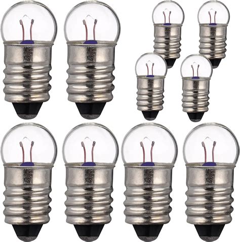 VILLCASE Petite Lumière Ampoule 10pcs 2 5V 0 3A Vis Petite Ampoule Lampe de Poche Ampoule