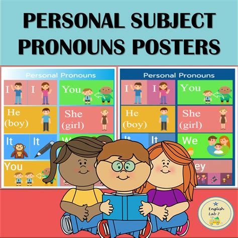 Two Posters About Personal Pronouns In Two Colors And Designs Students