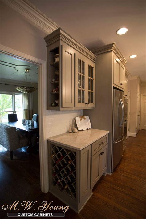 By stylecraft (4) taylor 42 in. Built-in wine rack and glass cabinet doors to complete an amazing custom farmhouse style kitchen ...