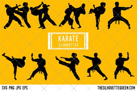 Download Karate Silhouette Vector By The Silhouette Queen | TheHungryJPEG.com