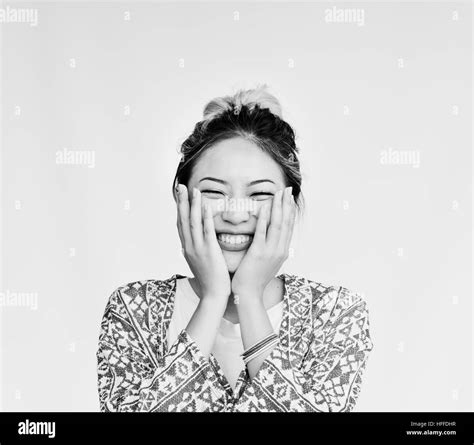 Young Woman Smiling Cheerful Concept Stock Photo Alamy