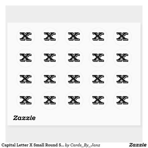 Capital Letter X Small Round Stickers By Janz Lettering