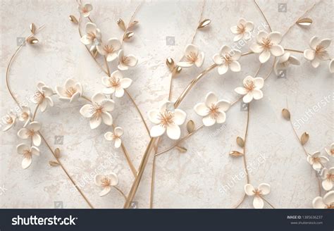 3d Wallpaper Beautiful Flower Background Stock Photo 1385636237
