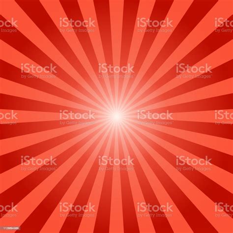 Abstract Sunbeams Red Rays Background Vector Illustration Stock