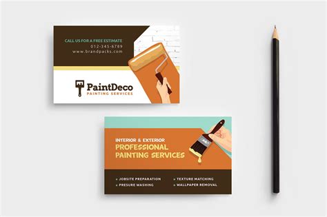 Painter And Decorator Business Card Template In Psd Ai And Vector Brandpacks