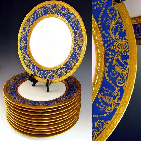 Antique French Limoges Porcelain Gold Encrusted Raised Gilt Enamel From