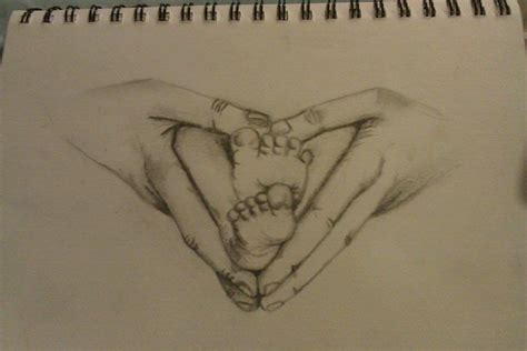 My Drawing Of Hands And Baby Feet My Drawings Drawings How To Draw