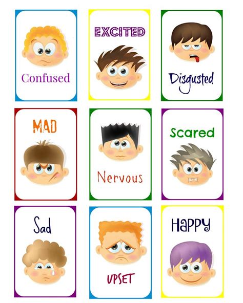 Printable Managing Emotions Kids Children