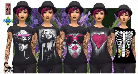 Annett`s Sims 4 Welt Black Shirts For Woman • Sims 4 Downloads