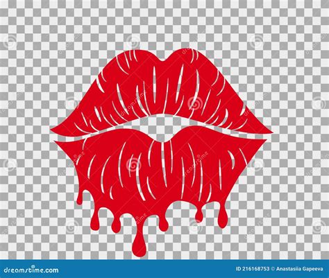 Red Kissing Lips Vector Illustration 63486272
