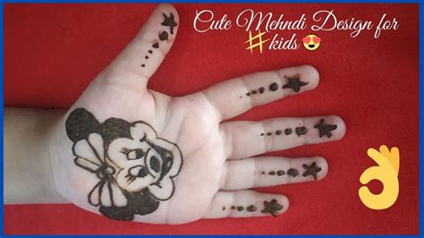 Super Cute Easy Micky Mouse Mehndi Design On Small Baby Hand Kids