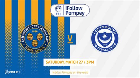 League 1 / matchday 43. Shrewsbury Town vs Portsmouth on 27 Mar 21 - Match Centre ...