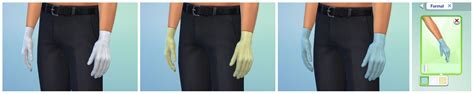 Mod The Sims Male Cotton Gloves